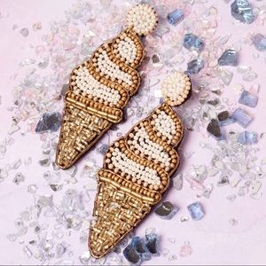 Seed Beading Chunky Corn Ice Cream Earring